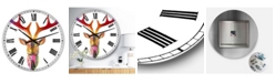 Designart Rainbow Antlers Oversized Modern Wall Clock - 36" x 28" x 1"